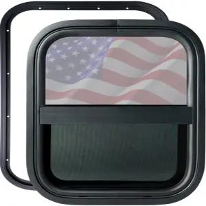 RV 윈도우 14인치 W x 16인치 H 티어드롭 스타일 수직 슬라이딩 교체용 유리 및 트림 세트 DOT 인증 획득