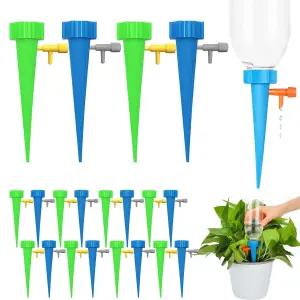 실내/외 식물을 위한 24팩 셀프 워터링 스파이크 조절 가능한 드립 밸브가 있는 플랜터 인서트 오토 바캉스