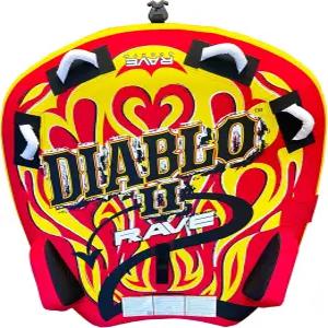 RAVE 스포츠 디아블로 II 보트 견인 튜브 - 1-2인용 풍선 당길 수 있는 튼튼한 물 퀵 커넥터가 수상