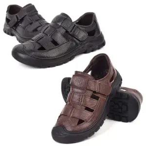 남성 여름 가죽 트래킹 샌들 앞막힌 샌달 운동화샌들