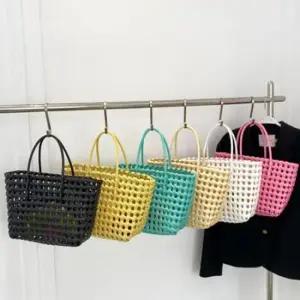 컬러풀 젤리 빨대 가방 토트백 이너파우치 바스켓 여네트 비치백 PVC