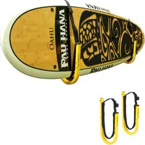 서스펜츠 SUP 보관 랙 스탠드업 패들 보드 및 안전 스트랩이 있는 서프보드