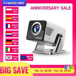 Magcubic 8K 지원 LED 1080P 1000ANSI X7 프로젝터 5W 스피커 안드로이드 14 WiFi6 BT5.4 야외 비디오 홈