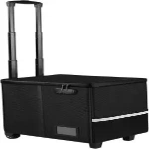 바퀴와 텔레스코픽 핸들이 있는 톰키드 방화 파일 박스 접이식 유틸리티 카트 휴대용 롤링 상자 여행용