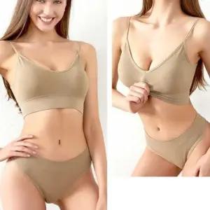 [오노마] ONM 심리스 브라 팬티 세트 뒷 U자 심플 편한 여자 속옷 16079240)