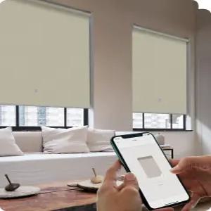 그레이윈드 스마트 롤러 쉐이드 100 암막 창문 블라인드 APP 제어 맞춤형 가정 및 사무실용 자동