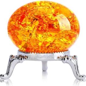 H D 하이알린 도라 유리 크리스탈 볼 40mm 스 크랙 액세서리용 장식 록커리 장식품 오렌지