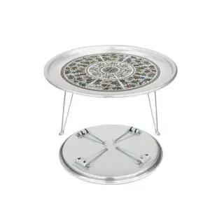 밥상 삼영 레트로 발접이식 양은 다용도밥상 5호(4-5인용)