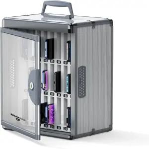 조비슨 24 슬롯 교실용 휴대폰 사물함 휴대용 홀더 박스 열쇠가 있는 월 마운트 잠금 포켓 차트 보관 블랙