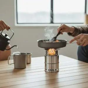 고화력 캠핑 화목난로 2단 분리형 접이식 미니 난로 불멍 스토브