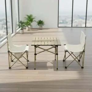 캠핑 2인용 롤테이블 접이식 의자 세트 피크닉 야외 테이블