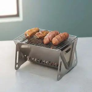 캠핑용 초슬림 접이식 미니 화로대 1-2인용 석쇠 그릴 세트