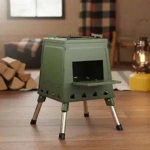 접이식 캠핑 화목난로 26x34cm 고효율 불멍 장작 화로대 캠프용