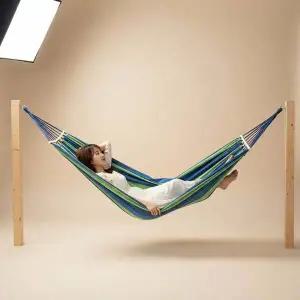 캠핑용 캔버스 그네 해먹 2인용 200x150cm 휴대용 로프 세트