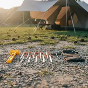 캠핑 텐트 타프 고정용 단조팩 4종 세트 실버