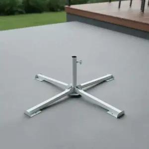 야외용 접이식 파라솔 스탠드 이동식 십자 베이스 거치대 고정대