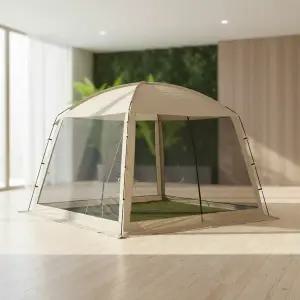 대형 메쉬 스크린 타프 텐트 6-8인용 가족용 리빙 쉘터 그늘막