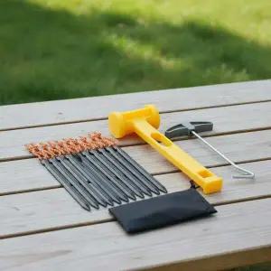 캠핑 텐트 고정 단조팩 10개 팩망치 리무버 풀세트 보관가방 포함