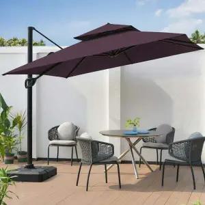 대형 사각 파라솔 3000 야외 정원 테라스 그늘막 받침대 포함 세트