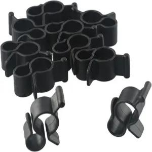 캠핑 및 여행 트레일러용 블랙 차양 클립 10개 - 로프 조명 파티 RV 표준 후크 롤러 바 채널에 적합하며