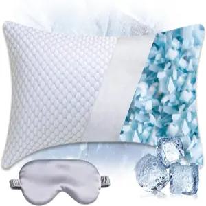 프리미엄 조절 가능한 파쇄 메모리 폼 베개 - 측면 허리 복부 수면자에게 적합하며 냉각 섬유 세탁기 세척