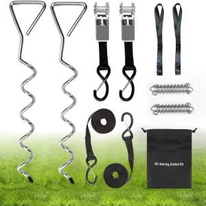 헤비 듀티 RV 차양 타이다운 키트 캠퍼 앵커 액세서리