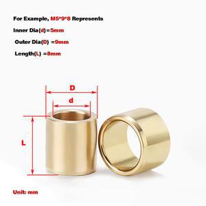 황동 내마모성 오일 프리 라이너 슬라이딩 베어링 팅 M5M6M8M10M12M14M16M18 M30