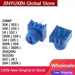 10Pcs 3386P 상단 조절 캡 50K 503 10K 103 102 104 1M 105 504 501 203 20K 502 202 204 전위차계