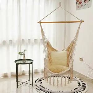 거실 베란다 테라스 인테리어 그네의자 면소재 릴렉스 해먹 100x130cm