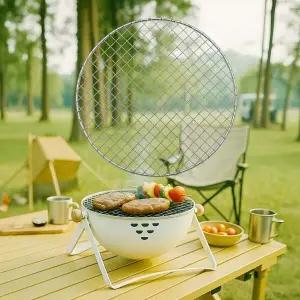 304 스테인리스 원형 석쇠 26cm 캠핑 화로대 고기 구이망 그릴
