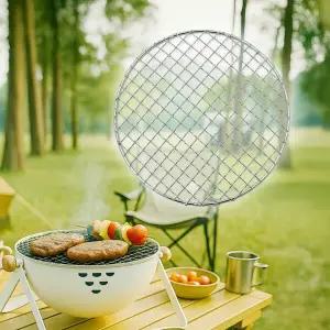 위생적인 304 스테인리스 원형 그릴망 22cm 캠핑용 고기 불판 석쇠