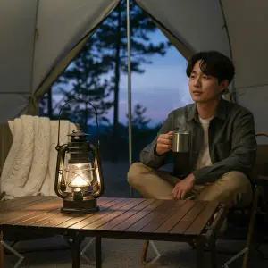 빈티지 LED 캠핑랜턴 무선 충전식 조명 휴대용 야외 등기구