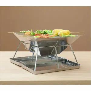 휴대용 캠핑 접이식 화로대 39x38cm 야외 바베큐 그릴 구이판