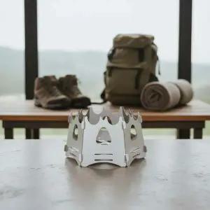 휴대용 접이식 화목난로 16.5x9cm 미니 캠핑 버너 장작 난로