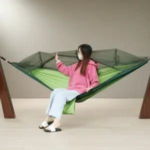 초경량 나일론 공중부양 쉘터 모기장 해먹 그린 다크그린 침대형