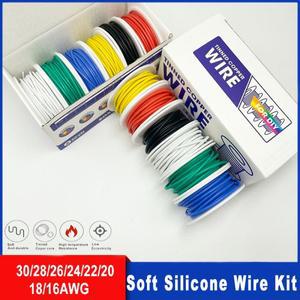 부드러운 실리콘 와이어 키트 16awg 20 22 24 26 28 30awg 전자 제품, DIY 프로젝트, 자동차용 주석 도금