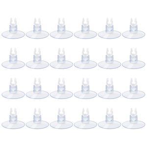 어항 항공 튜브용 아쿠아닛 수족관 흡입 컵 클립 3/16인치 에어 호스 홀더 24개(클리어)