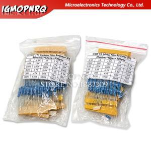 저항 1% 금속 필름 모음 키트 세트, 300PCs, 14W, 3W, 각 510PCs, 1 ~ 750 1K 820, 30 값, 150PCs K 옴