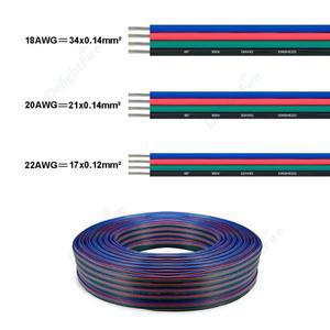 4핀 전선 LED 스트립 익스텐션 케이블, COB 3528 5050 RGB JST 커넥터 캐비닛 조명용 코어 플랫 와이어