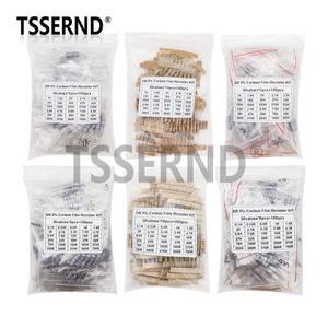 150PCS 300PCS 1W 2W 3W 5W 탄소 필름 저항기 분류 키트 5% 세트 30Kinds 0.1-750 ohm 1K-820K DIY 구성 요