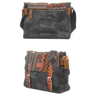 포뇨2 남자 숄더백 빈티지 숄더 에스닉 캔버스 캐주얼 OPH5