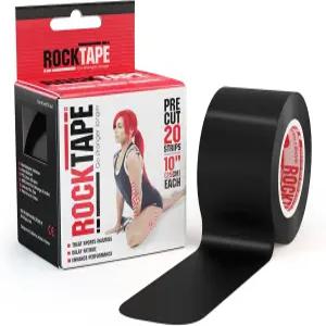 로크테이프 운동학 10인치 프리컷 스트립 팩당 20개 검은색