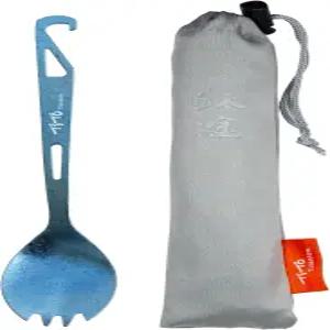 TiTo 티타늄 병따개 스포크 경량 금속 휴대용 재사용 가능한 플랫웨어 스푼 야외 캠핑 여행 하이킹 및