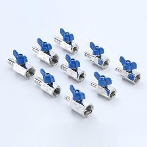 나비 손잡이 미니 볼 밸브 스테인레스 스틸 가죽 튜브 파고다 내부외부 스레드 소형 워터 스위치