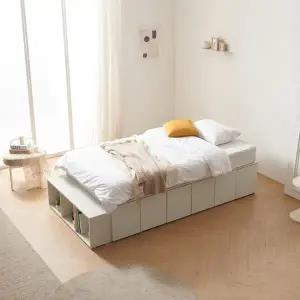 [인터데코](착불) 하부수납과 발판수납으로 공간절약, 헤드리스 침대 SS P0000BYU
