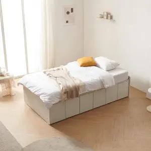 [인터데코](착불) 하부수납 공간절약 헤드리스 심플 침대 SS P0000BYO