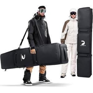 바퀴 달린 대시노아 방수 스키백 155CM 187CM에서 항공 여행용 더블 스노보드백 패딩 된 외부 수납 헬멧 부츠 고글 재킷 3종