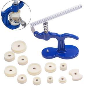 압력 수리 프레스 도구 시계 백 클로저  케이스 크리스탈 유리 핸드 툴 (12개 플라스틱 다이 키트 포함)