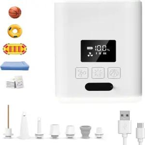 풍선용 미니 에어 매트리스 펌프 풀 플로트 수영 링 수면 패드 5000mAh 배터리 및 조명이 포함된 진공 보관