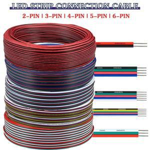 2핀 3핀 4핀 5핀 6핀 22AWG 전기 연장 와이어 케이블 커넥터 5050 2835 COB RGB RGBCCT LED 스트립 라이트
